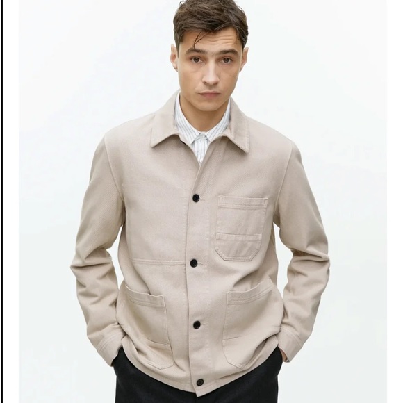 Arket Other - Arket Men’s Overdyed Twill Overshirt Neutral Size S Cotton